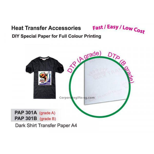 PAP 301A, PAP 301B Dark Shirt Transfer Paper A4 